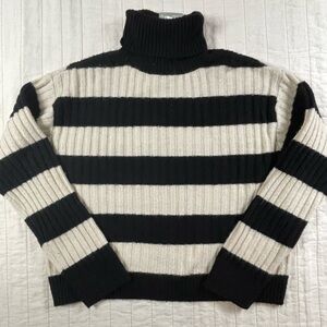 H&M Black and Cream Striped Turtleneck Sweater (See notes re sizing )